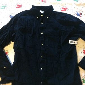 Large Dark Blue long sleeve Flannel
